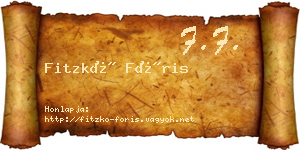 Fitzkó Fóris névjegykártya